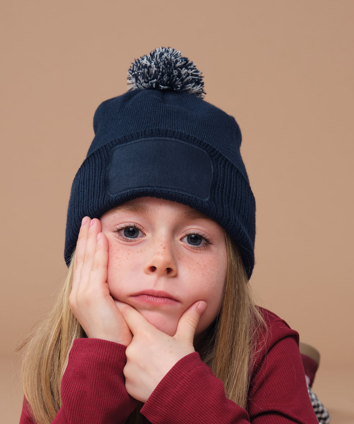 Beechfield B443B Kids Snowstar Patch Beanie