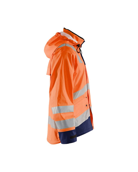 Blaklader Rain Jacket Hi-Vis Level 2 4302 #colour_orange-navy-blue