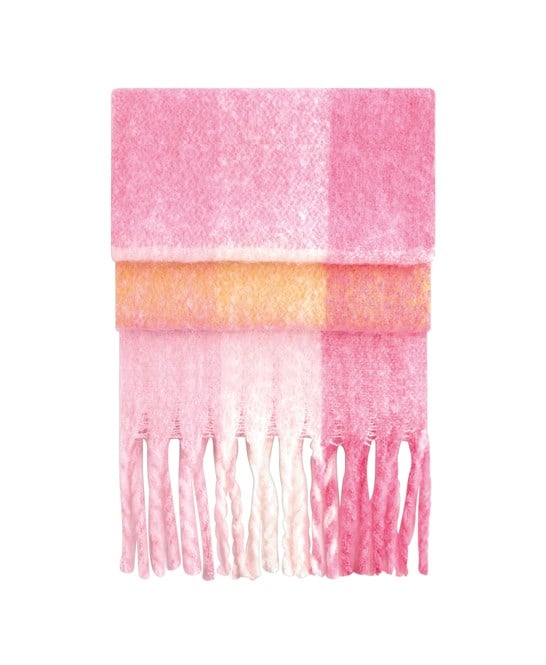 Beechfield B494R Fluffy Check Scarf