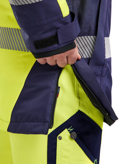 Blaklader Winter Parka Hi-Vis 4457 #colour_hi-vis-yellow-navy-blue