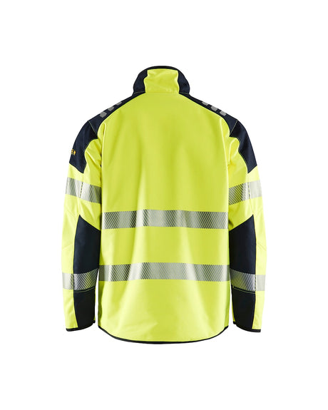 Blaklader Multinorm Softshell Jacket 4948 #colour_hi-vis-yellow-navy-blue