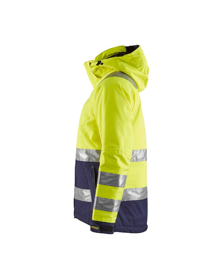 Blaklader Women's Hi-Vis Winter Jacket 4872 #colour_hi-vis-yellow-navy-blue