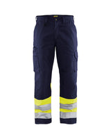 Blaklader Hi-Vis Trousers 1564 - Navy Blue/Hi-Vis Yellow