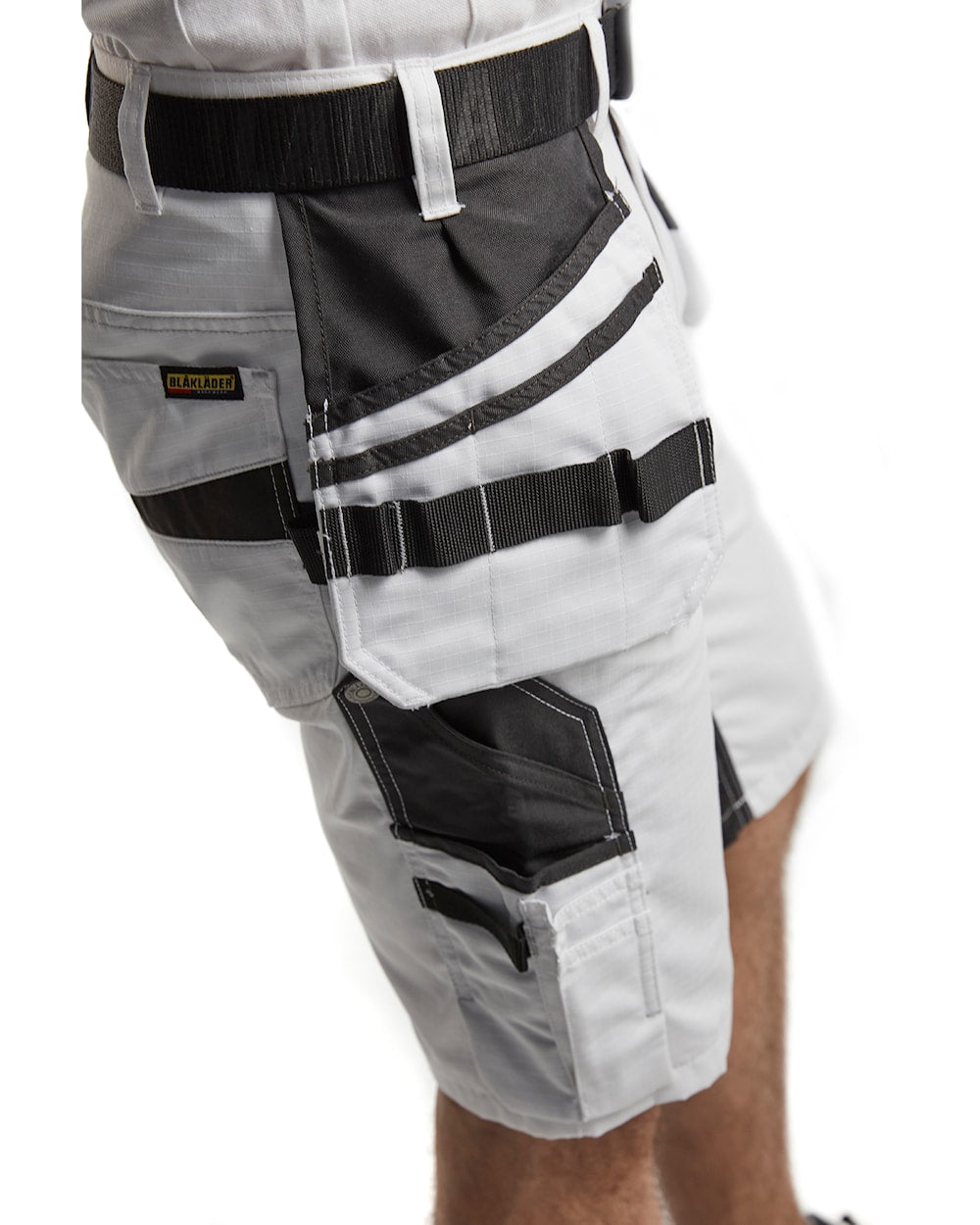 Blaklader Painters Shorts with Stretch 1099 #colour_white-dark-grey