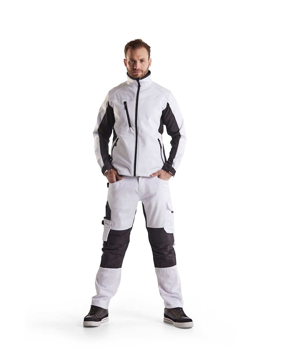 Blaklader Softshell Jacket 4950 #colour_white-dark-grey