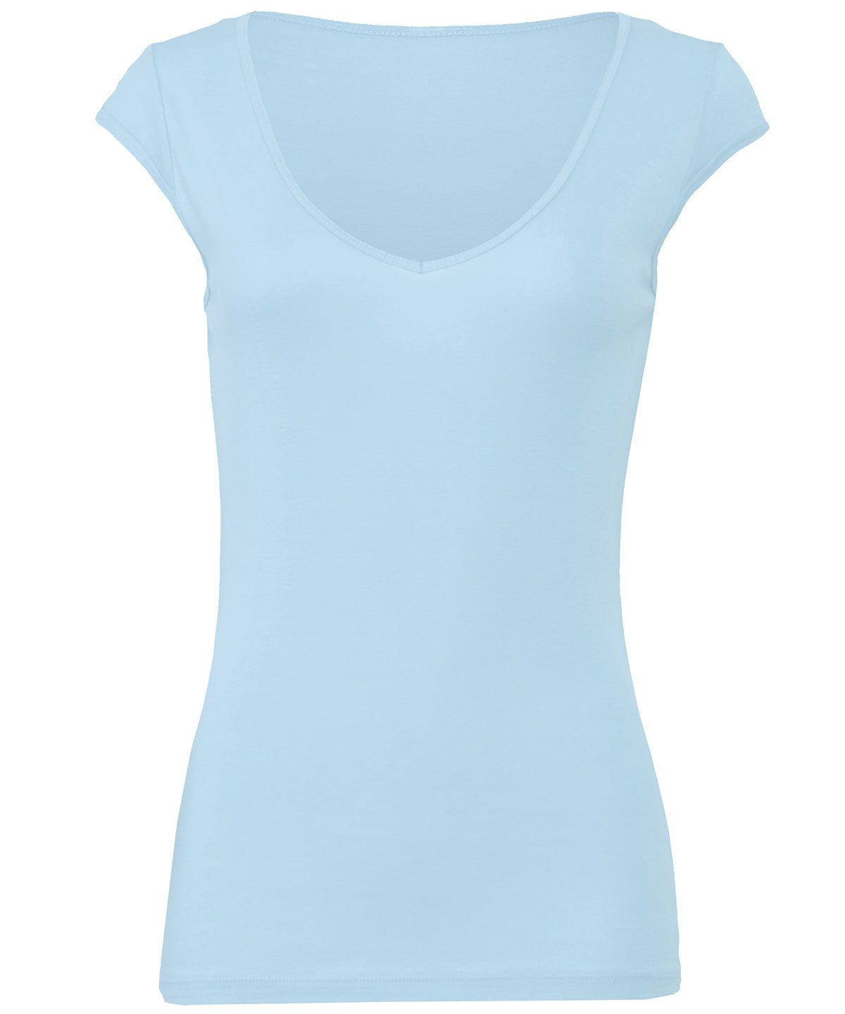 Bella Canvas Sheer Mini Rib V-Neck T-Shirt