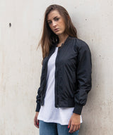 Build Your Brand Women's Nylon Bomber Jacket