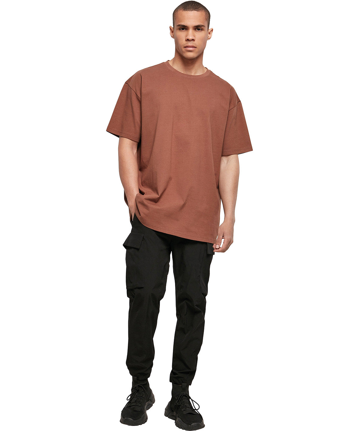 Build Your Brand Heavy Oversized Tee - Bark