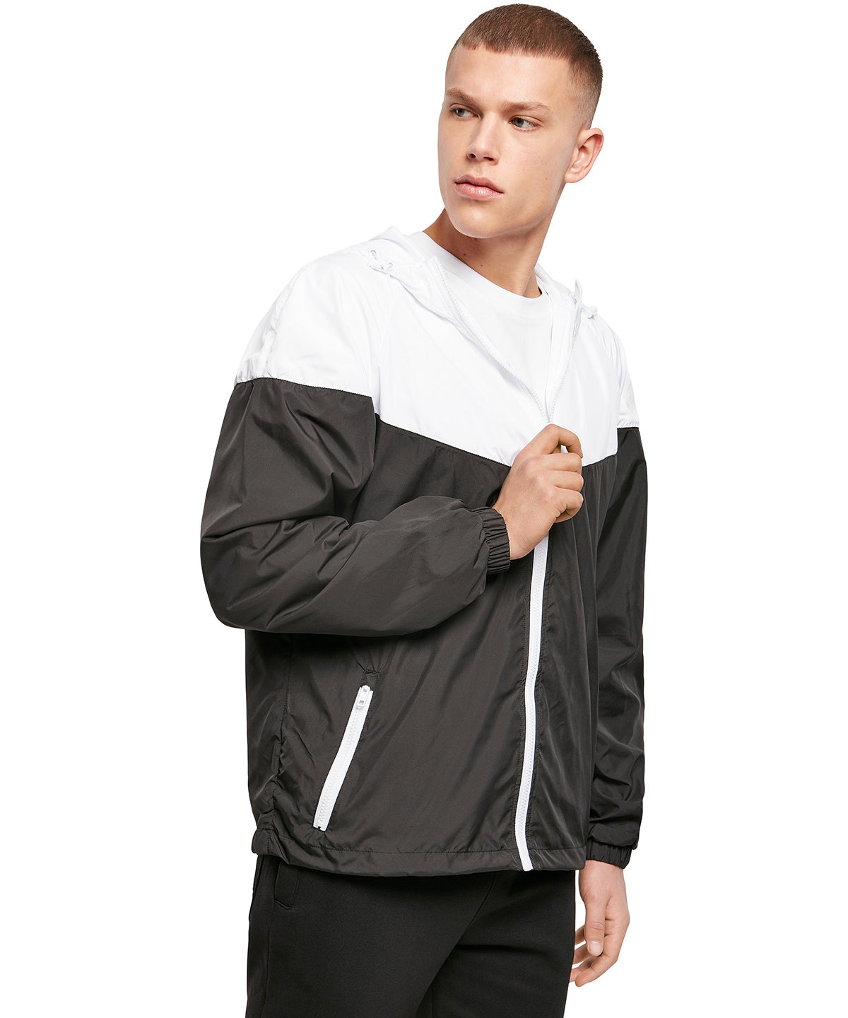 Build Your Brand Two-Tone Tech Windrunner Jacket