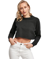 Build Your Brand Women's Terry Cropped Crew