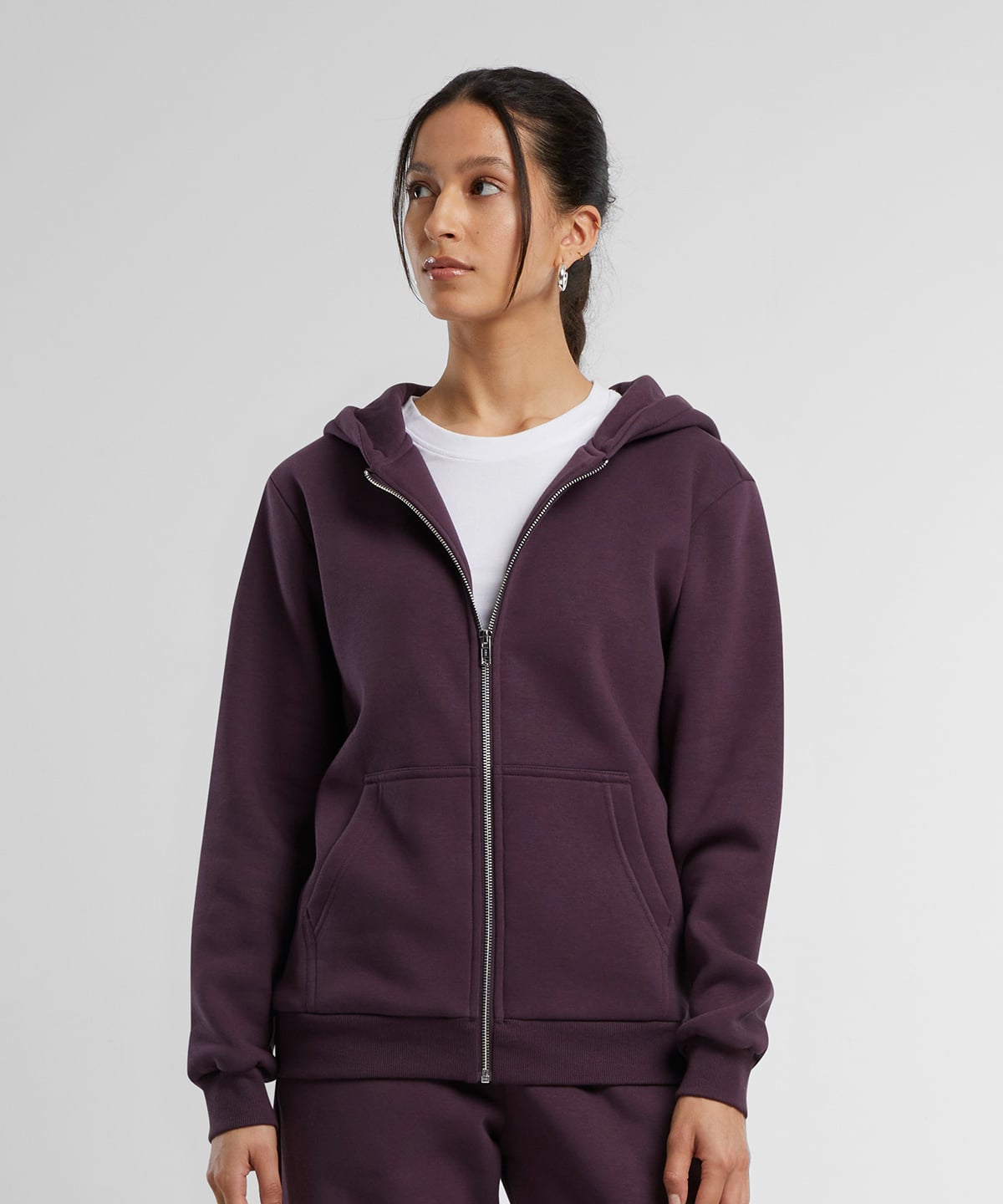 Build Your Brand BY290 Women’s Fluffy Zip Hoodie