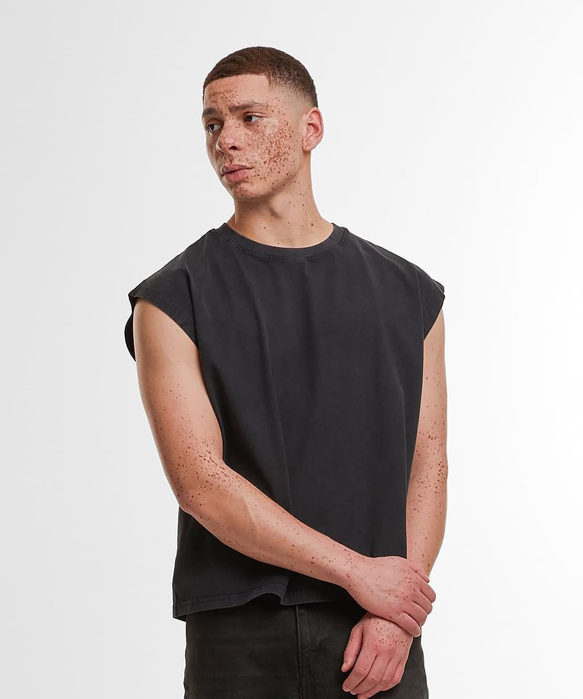 Build Your Brand BY436 Vintage Cropped Heavy Sleeveless Tee