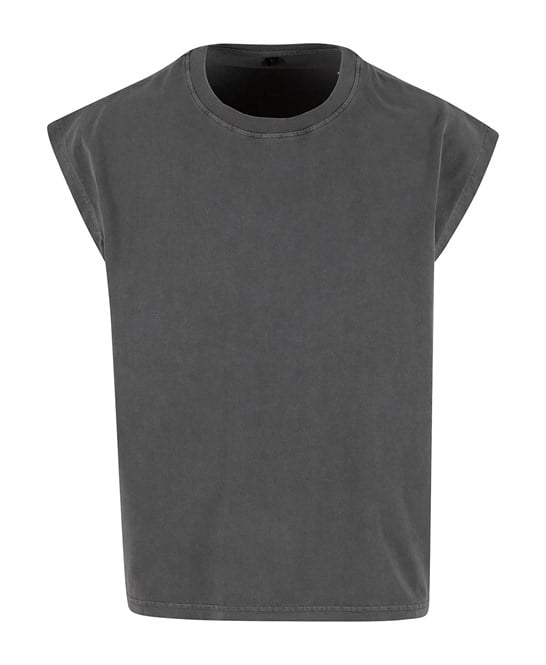 Build Your Brand BY436 Vintage Cropped Heavy Sleeveless Tee