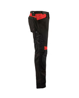 Blaklader Trousers without Nail Pockets 1556 #colour_black-red