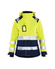 Blaklader Women's Hi-Vis Shell Jacket 4904 #colour_hi-vis-yellow-navy-blue