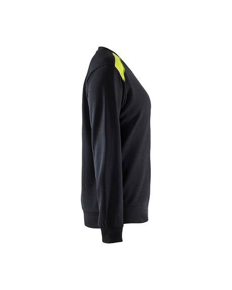 Blaklader Sweatshirt Women 3408 #colour_black-hi-vis-yellow