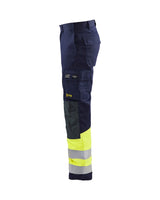 Blaklader Multinorm Trousers 1478 #colour_navy-blue-hi-vis-yellow