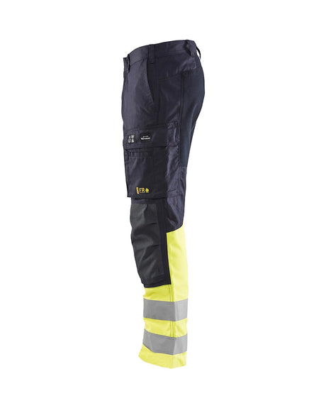 Blaklader Trousers Multinorm Inherent with Stretch 1787 #colour_navy-blue-hi-vis-yellow