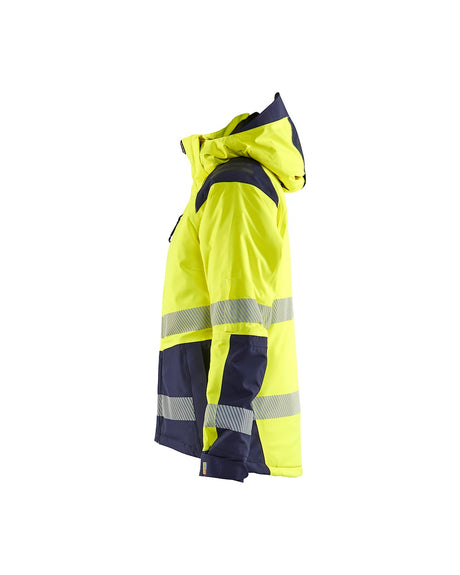 Blaklader Women's Winter Jacket Hi-Vis 4456 #colour_hi-vis-yellow-navy-blue