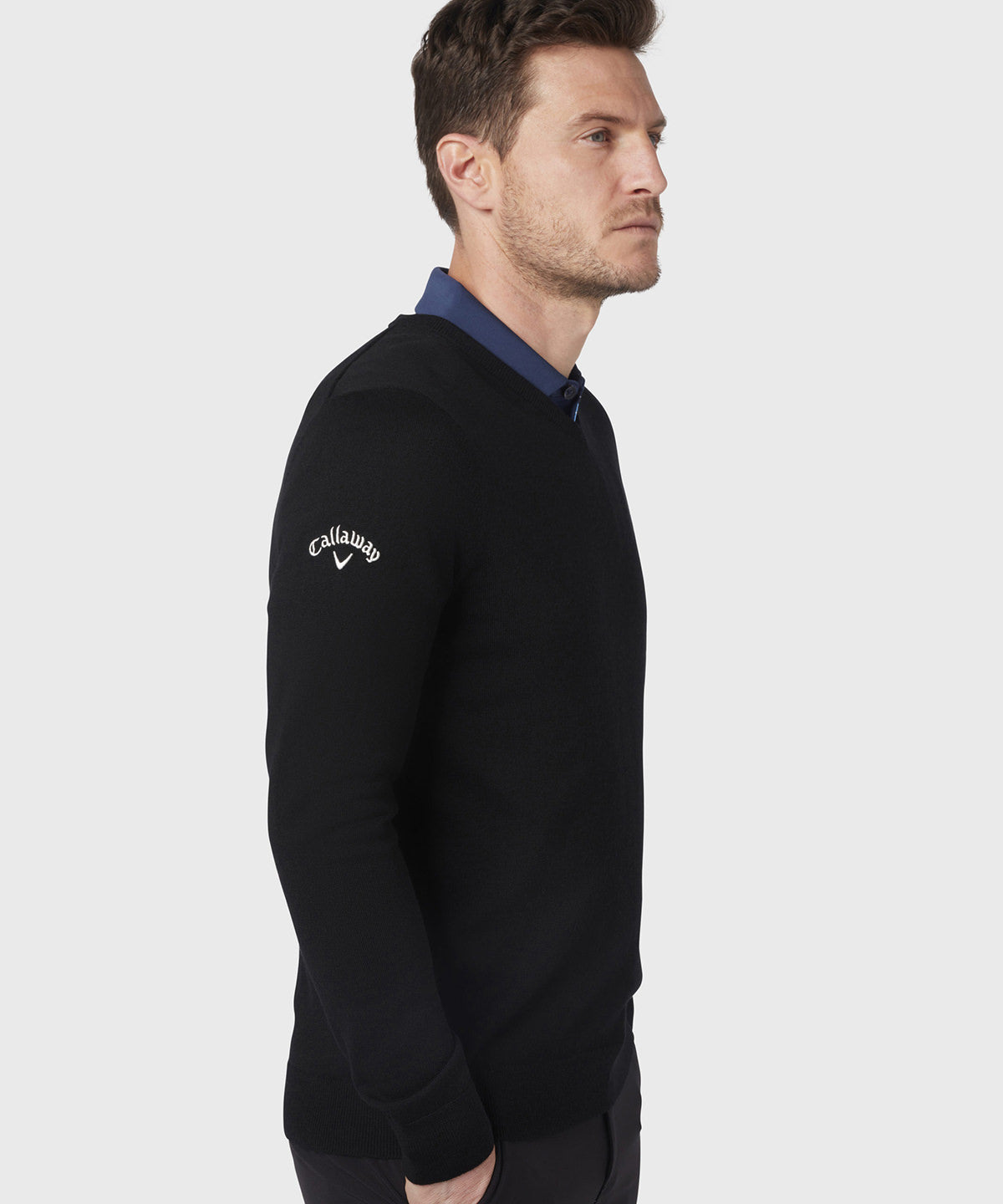 Callaway Ribbed V-Neck Merino Sweater