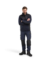 Blaklader Knitted Jacket with Softshell 5942 #colour_dark-navy-black