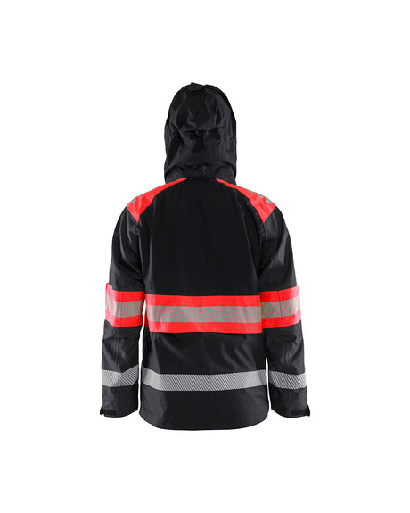 Blaklader Shell Jacket Hi-Vis 4420 #colour_black-red-hi-vis