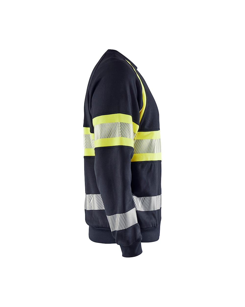 Blaklader Multinorm Sweatshirt 3459 #colour_navy-blue-hi-vis-yellow