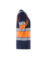 Blaklader Women's Hi-Vis T-Shirt 3410 #colour_navy-blue-orange