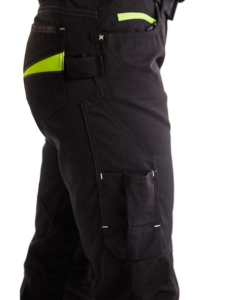 Blaklader Women's Service Trousers with Stretch 7195 #colour_black-hi-vis-yellow