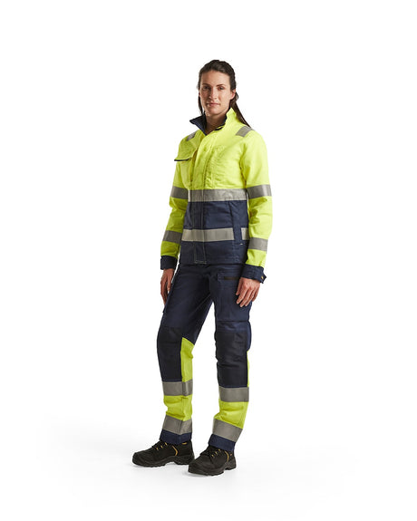 Blaklader Women's Hi-Vis Jacket 4903 #colour_hi-vis-yellow-navy-blue