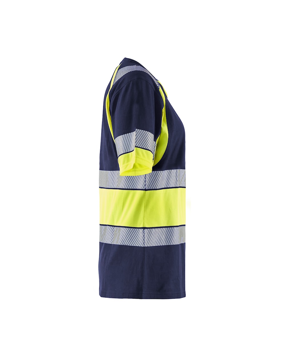 Blaklader Women's Hi-Vis T-Shirt 3410 #colour_navy-blue-hi-vis-yellow