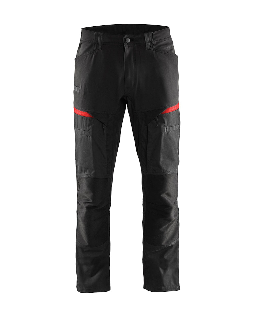 Blaklader Service Trousers with Stretch 1456  #colour_black-red