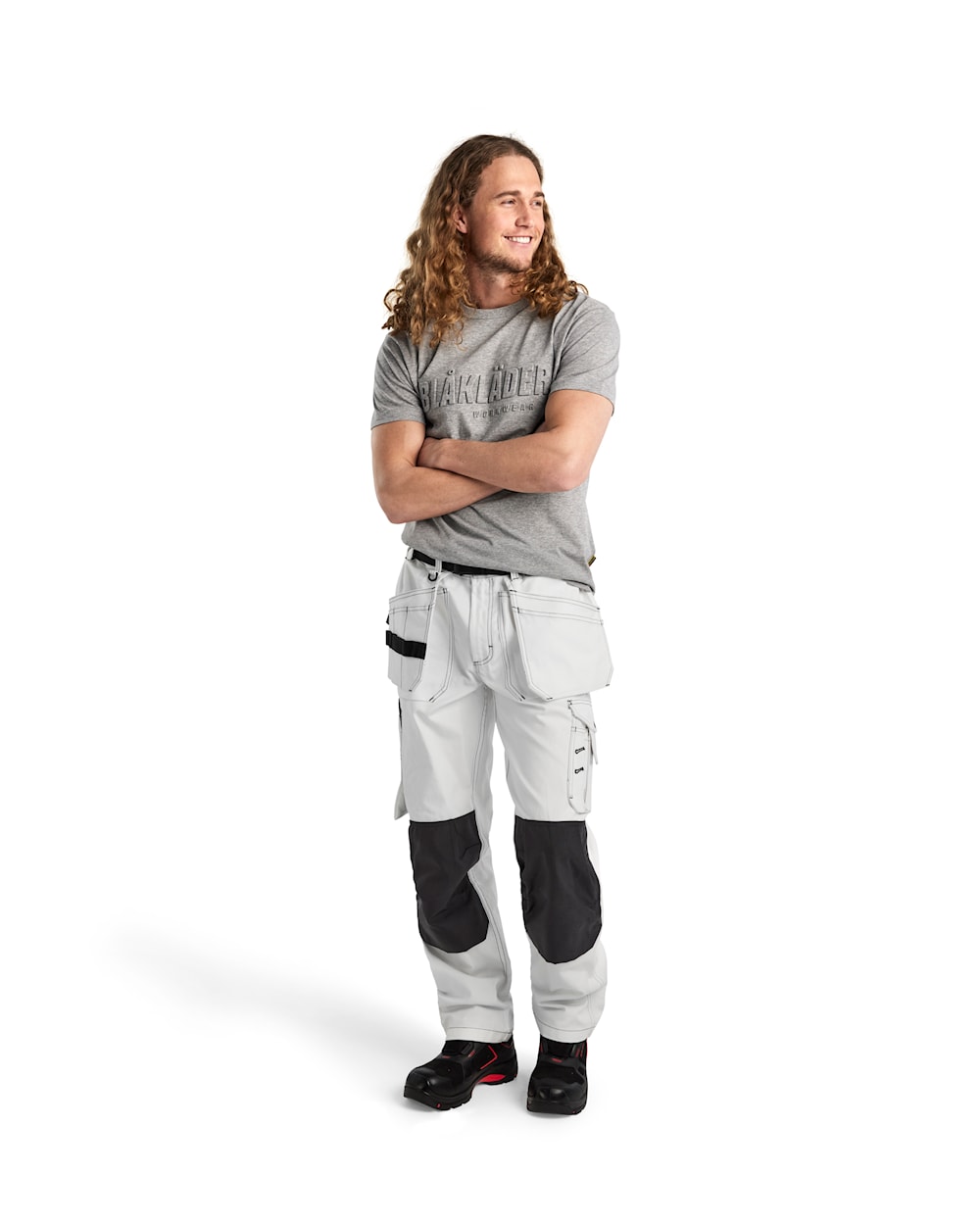 Blaklader Painter Trousers 1531 #colour_white-dark-grey