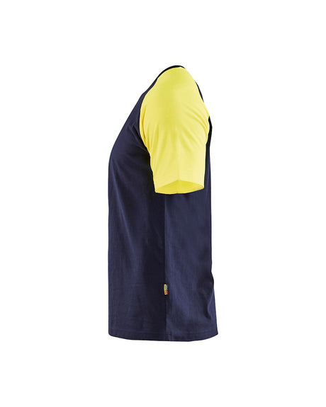 Blaklader T-Shirt 3515 #colour_navy-blue-hi-vis-yellow