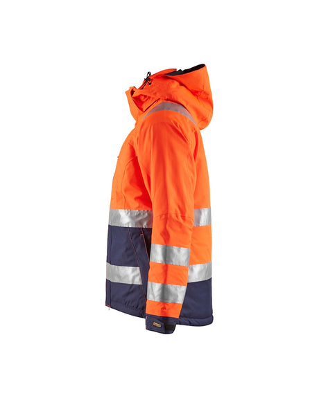 Blaklader Women's Hi-Vis Winter Jacket 4872 #colour_orange-navy-blue