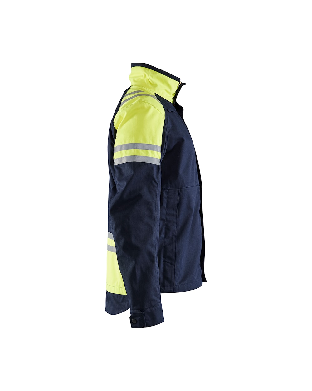 Blaklader Jacket Inherent Steel 4505 #colour_navy-blue-hi-vis-yellow