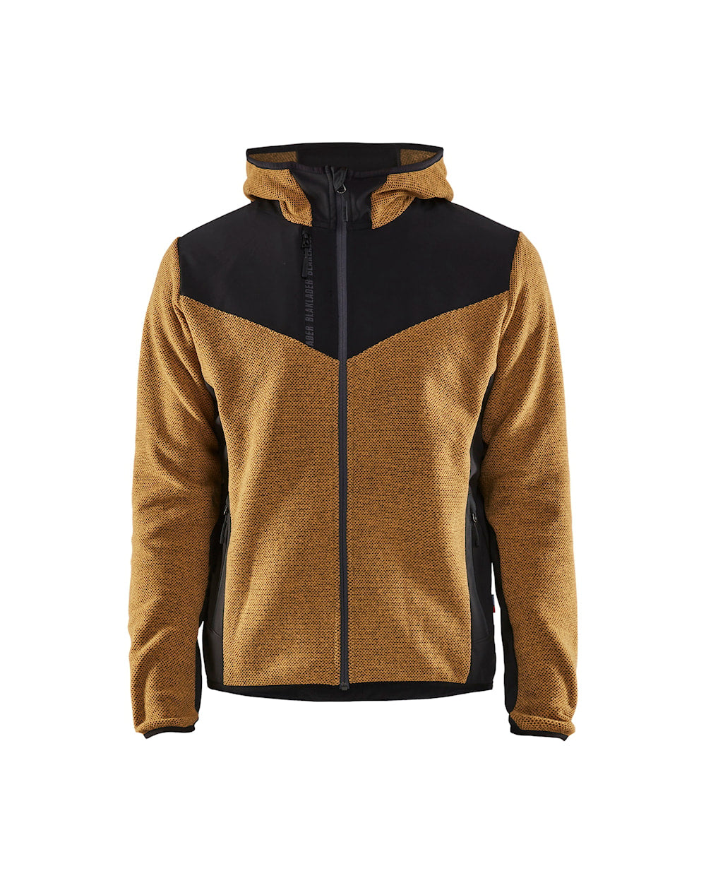 Blaklader Knitted Jacket with Softshell 5940 #colour_honey-gold-black