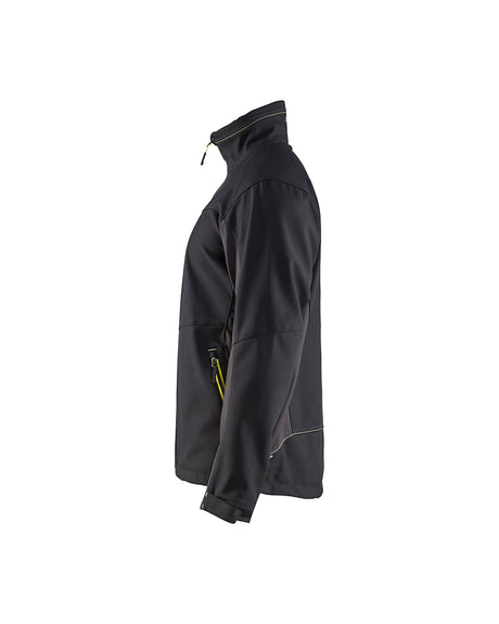 Blaklader Softshell Jacket 4950 #colour_black-hi-vis-yellow