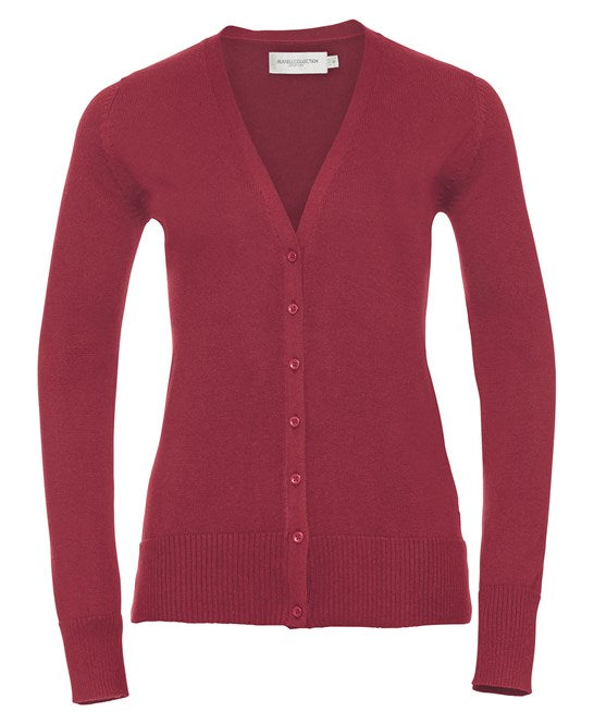 Russell Collection Women's V-Neck Knitted Cardigan