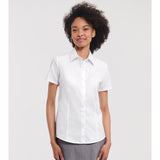 Russell Collection Women's Short Sleeve Herringbone Shirt