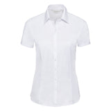 Russell Collection Women's Short Sleeve Herringbone Shirt