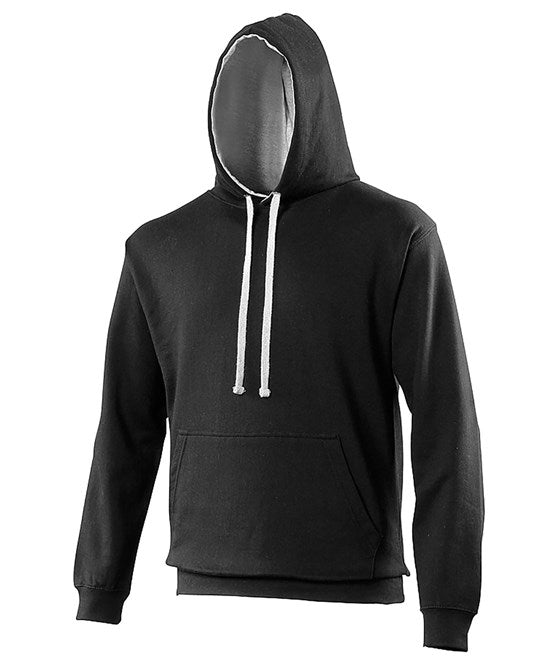 Awdis Just Hoods Varsity Hoodie - Jet Black/Heather Grey *