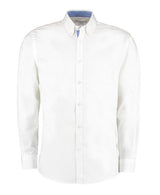 Kustom Kit Contrast Premium Oxford Shirt (Button-Down Collar) Long-Sleeved (Tailored Fit)