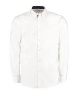 Kustom Kit Contrast Premium Oxford Shirt (Button-Down Collar) Long-Sleeved (Tailored Fit)