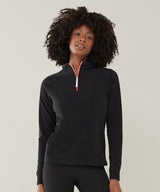 Finden & Hales ¼ Zip Long Sleeve Fleece Piped