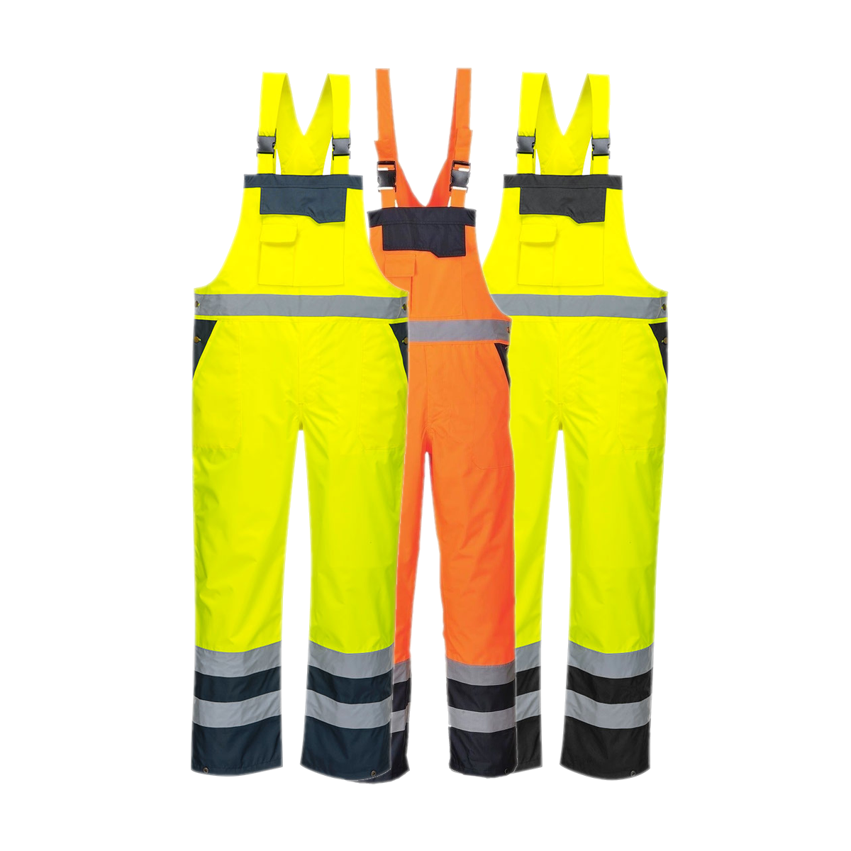 Portwest Hi-Vis Breathable Contrast Rain Bib and Brace