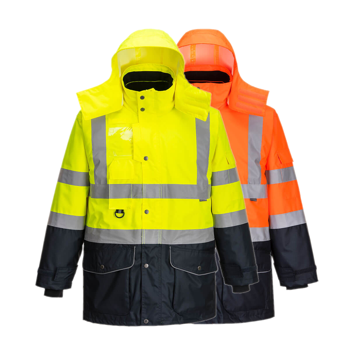 Portwest Hi-Vis Breathable 7-in-1 Contrast Traffic Jacket