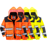 Portwest Hi-Vis 3-in-1 Contrast Winter Bomber Jacket
