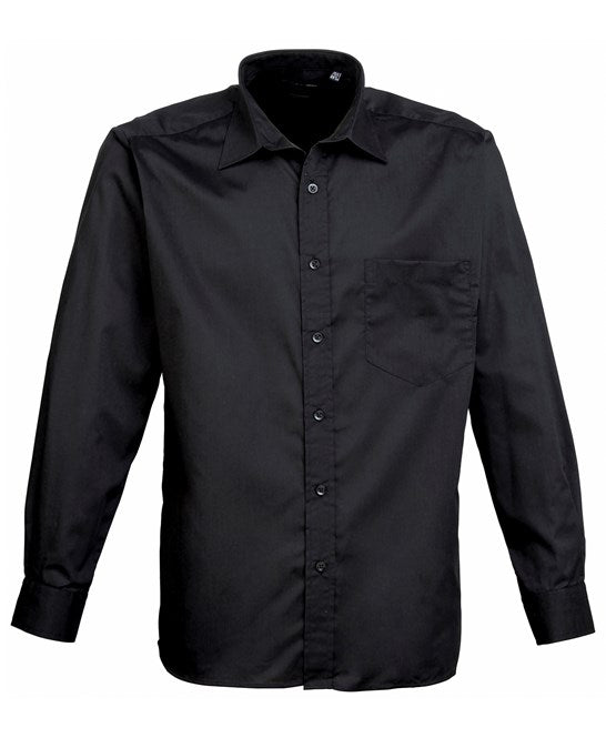 Premier Long Sleeve Poplin Shirt - Black