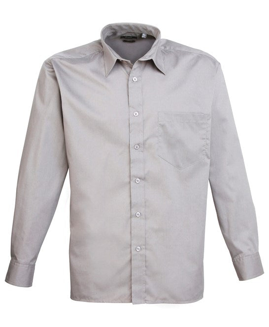 Premier Long Sleeve Poplin Shirt - Silver